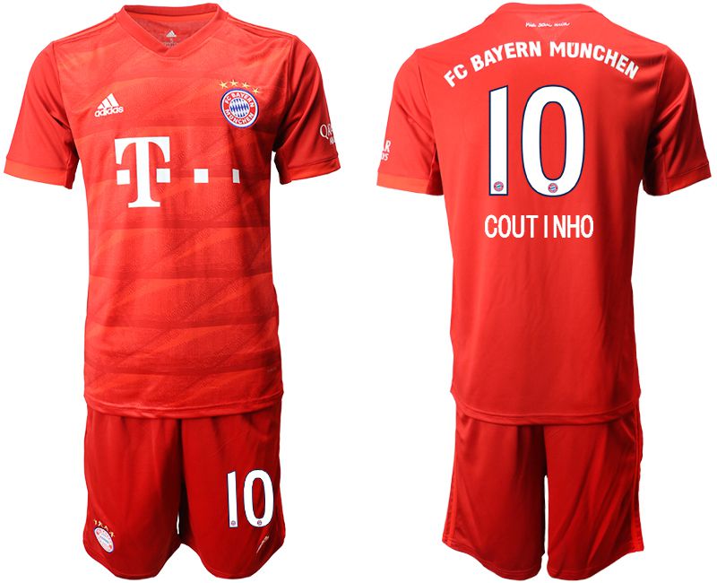 Men 2019-2020 club Bayern Munich home #10 red Soccer Jerseys